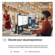 LCD Monitor, HP, 23.8 ", 1920 x 1080 pixels, Full HD, Native aspect ratio 16:9, LCD, Flat, B0BU9UT