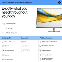LCD Monitor, HP, 23.8 ", 1920 x 1080 pixels, Full HD, Native aspect ratio 16:9, LCD, Flat, B11W5AT
