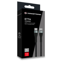 Conceptronic ETTA01B12 USB C-C PD 3.0 100W 1.2M Conceptronic ETTA01B12 USB C-C PD 3.0 100W 1.2M