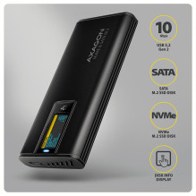 SSD ACC ENCLOSURE M.2 NVME / SATA USB-C EEM2-SD2B AXAGON SSD ACC ENCLOSURE M.2 NVME / SATA USB-C EEM2-SD2B AXAGON