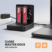 SSD ACC DOCK STATION USB-C / 2XM.2 NVME ADSA-M2C22 AXAGON