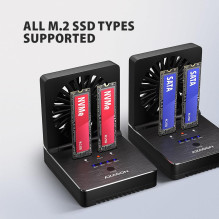 SSD ACC DOCK STATION USB-C / 2XM.2 NVME ADSA-M2C22 AXAGON