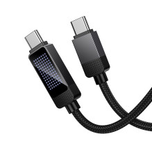 Cable USB C to USB C Hoco 3A 60W with Dpot Matrix LCD 1 m U154 black Cable USB C to USB C Hoco 3A 60W with Dpot Matrix LCD 1 m U154 black