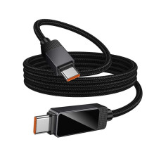 Cable USB C to USB C Hoco 3A 60W with Dpot Matrix LCD 1 m U154 black Cable USB C to USB C Hoco 3A 60W with Dpot Matrix LCD 1 m U154 black