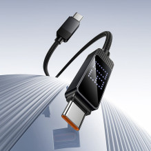 Cable USB C to USB C Hoco 3A 60W with Dpot Matrix LCD 1 m U154 black Cable USB C to USB C Hoco 3A 60W with Dpot Matrix LCD 1 m U154 black