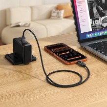 Cable USB C to USB C Hoco 3A 60W with Dpot Matrix LCD 1 m U154 black Cable USB C to USB C Hoco 3A 60W with Dpot Matrix LCD 1 m U154 black