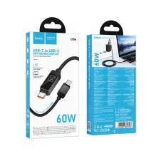 Cable USB C to USB C Hoco 3A 60W with Dpot Matrix LCD 1 m U154 black Cable USB C to USB C Hoco 3A 60W with Dpot Matrix LCD 1 m U154 black