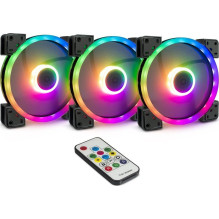 Inter-Tech Ventiliatorius 140*140*25 ARGUS RGB-FAN RINKINYS RS-14 retail