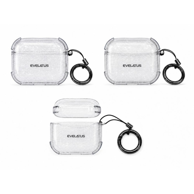„Evelatus“ „Apple AirPods Pro“ TPU apsauginis dėklas, blizgus ir skaidrus