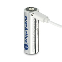 Baterija - everActive 18500 2100mAh USB-C Įkraunama Ličio Jonų, Sidabrinė Baterija - everActive 18500 2100mAh USB-C Įkraunama Ličio Jonų, Sidabrinė