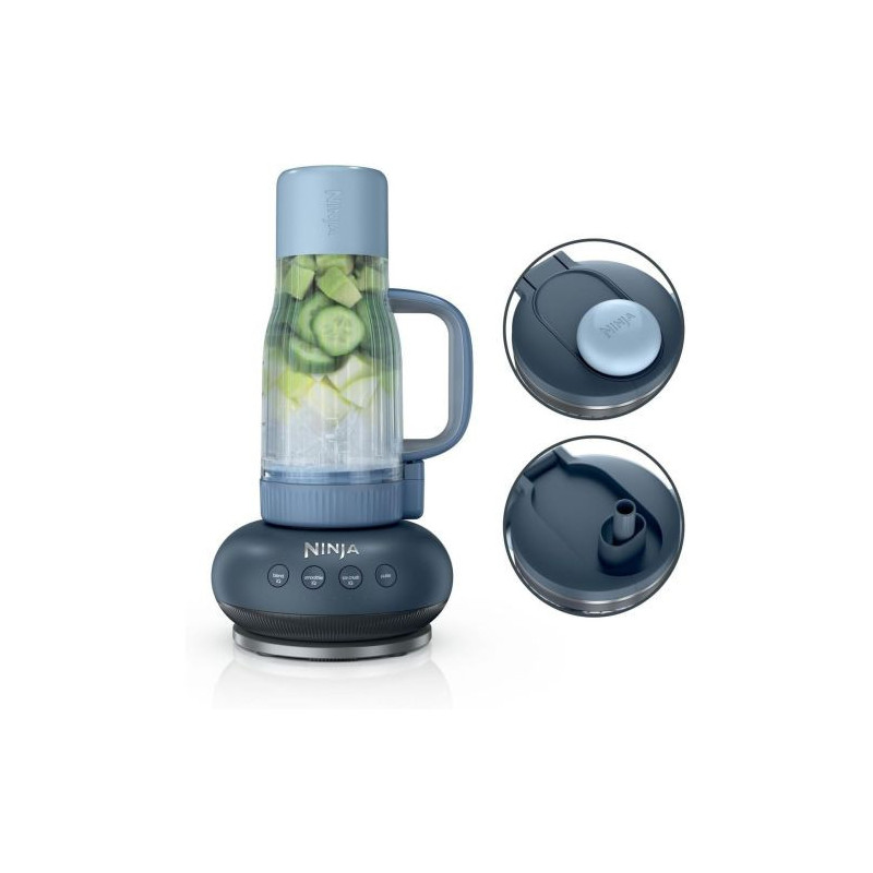 Ninja BlendBoss Blender 710ml with Removable Travel Cup, 3 Preset Mode Cyberspace EU DB351EUCY