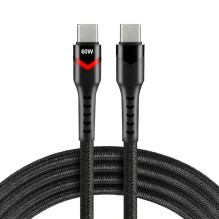 USB-C Laidas - everActive CBB-2PDR USB-C Kabelis, 60 W, 480 Mbps, 2 m, Juodas USB-C Laidas - everActive CBB-2PDR USB-C Kabelis, 60 W, 480 Mbps, 2 m, Juodas