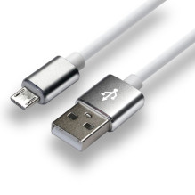 USB Laidas - EverActive CBS-1.5MW Micro USB 2,4 A, 480 Mbps, 1,5 m, Balta