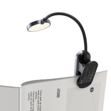 Baseus Home Comfort Reading Mini Clip Lamp + charing cable, 400 mAh, 4000K, 3W Dark Gray (DGRAD-0G)