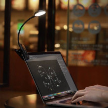 Baseus Home Comfort Reading Mini Clip Lamp + charing cable, 400 mAh, 4000K, 3W Dark Gray (DGRAD-0G)