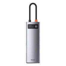 Baseus HUB Metal Gleam Series 8-in-1 Multifunctional (Type-C to PD / 4K HD / USB3.0) Docking Station Gray (CAHUB-CV0G)