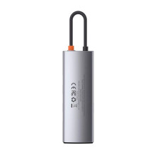 Baseus HUB Metal Gleam Series 8-in-1 Multifunctional (Type-C to PD / 4K HD / USB3.0) Docking Station Gray (CAHUB-CV0G)