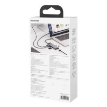 Baseus HUB Metal Gleam Series 8-in-1 Multifunctional (Type-C to PD / 4K HD / USB3.0) Docking Station Gray (CAHUB-CV0G)