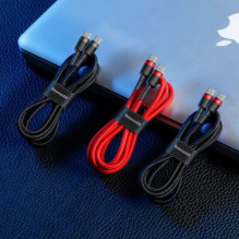 Baseus Type-C - Type-C Cafule Cable PD 2.0, QC 3.0, 60W, 3A, 1m, Red (CATKLF-G09) Baseus Type-C - Type-C Cafule Cable PD 2.0, QC 3.0, 60W, 3A, 1m, Red (CATKLF-G09)