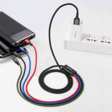 Baseus Cable Fast 4-in-1 For Lightning + Type-C(2) + Micro 3.5A 1.2m Black (CA1T4-B01) Baseus Cable Fast 4-in-1 For Lightning + Type-C(2) + Micro 3.5A 1.2m Black (CA1T4-B01)