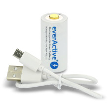 Baterija - everActive 16340 / RCR123A 700 mAh Įkraunama Ličio Jonų Su Micro USB Jungtimi Baterija - everActive 16340 / RCR123A 700 mAh Įkraunama Ličio Jonų Su Micro USB Jungtimi