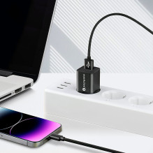 Telefono Įkrovimo Laidas - everActive CBB-1.2IB USB 2.4 A Greitas Įkrovimas, 480 Mbps, 1,2 m, Juoda