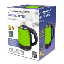 Esperanza EKK128G elektrinis virdulys Parana 1 l, žalias 1350 W Esperanza EKK128G elektrinis virdulys Parana 1 l, žalias 1350 W