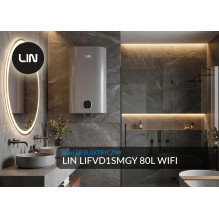 LIN LIFVD1SMGY 80L SMART Electric Water Heater, Grey, WiFi LIN LIFVD1SMGY 80L SMART Electric Water Heater, Grey, WiFi