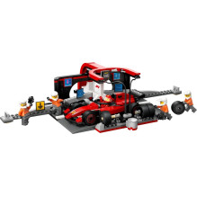LEGO CITY 60443 F1 - Sustojimas techninio aptarnavimo zonoje ir komandos su Ferrari automobiliu