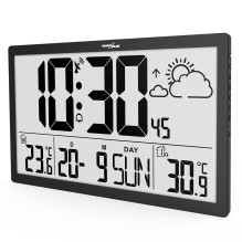 Sieninis Laikrodis - GreenBlue GB218 Didelis LCD su Oro Stotimi, Temperatūros ir Datos Rodmenimis Sieninis Laikrodis - GreenBlue GB218 Didelis LCD su Oro Stotimi, Temperatūros ir Datos Rodmenimis