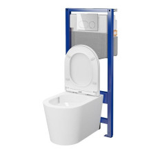 Toilet complete MESTA D205 frame + chrome button Toilet complete MESTA D205 frame + chrome button