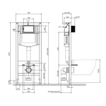 Mesta D206 complete toilet set, frame + black button