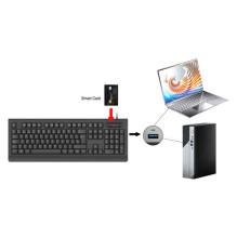 CONCEPTRONIC USB Keyboard + Smart ID Card Reader Layout ES Black