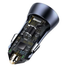 Baseus Car Charger Golden Contactor Pro with (USB / Type-C cable 5A), 2xUSB Quick Charge, SCP, FCP, AFC, 40W, Gray (TZCC Baseus Car Charger Golden Contactor Pro with (USB / Type-C cable 5A), 2xUSB Quick Charge, SCP, FCP, AFC, 40W, Gray (TZCC