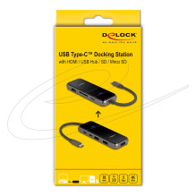 USB Type-C™ Docking Station 4K - HDMI / USB Hub / SD - Micro SD Slot / PD 3.0 85 W Tempered Glass Surface