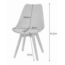Dining chair Leobert Mark, matte, sand color, 43x44x82cm Dining chair Leobert Mark, matte, sand color, 43x44x82cm