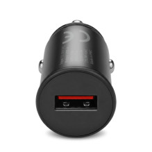 Automobilinis Įkroviklis - everActive CC-15QC 18W su USB-C Kabeliu LED, Juoda