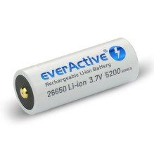 Baterija - EverActive 26650 5200mAh Įkraunama Ličio Jonų Su Micro USB, Balta Baterija - EverActive 26650 5200mAh Įkraunama Ličio Jonų Su Micro USB, Balta