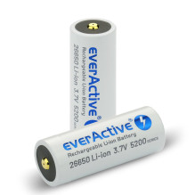 Baterija - EverActive 26650 5200mAh Įkraunama Ličio Jonų Su Micro USB, Balta Baterija - EverActive 26650 5200mAh Įkraunama Ličio Jonų Su Micro USB, Balta