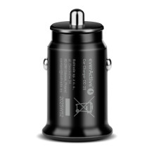 Automobilio Įkroviklis - everActive CC-25 12W Dual USB-A Ports 5V / 2.4A, Juoda