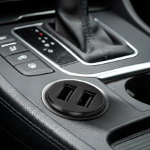 Automobilio Įkroviklis - everActive CC-25 12W Dual USB-A Ports 5V / 2.4A, Juoda