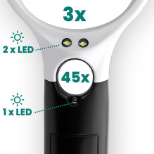 Didinamasis Stiklas - everActive MG-01 Didinimo LED Stiklas, Juoda / Balta Didinamasis Stiklas - everActive MG-01 Didinimo LED Stiklas, Juoda / Balta