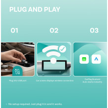 Belaidis CarPlay / Android Auto adapteris Ottocast Mini Aura juodas CA530-T