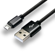 Kabelis - everActive USB Į Micro USB CBB-1.2MB 2.4A 480 Mbps 1.2m Juodas