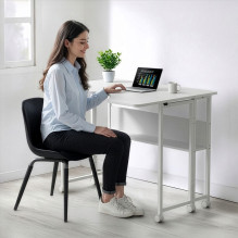 Maclean Folding Desk / Table, White, Mobile, 100x73 cm, max. 50 kg, Corner, L-Shaped, MC-126 L / W Maclean Folding Desk / Table, White, Mobile, 100x73 cm, max. 50 kg, Corner, L-Shaped, MC-126 L / W