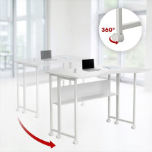 Maclean Folding Desk / Table, White, Mobile, 100x73 cm, max. 50 kg, Corner, L-Shaped, MC-126 L / W Maclean Folding Desk / Table, White, Mobile, 100x73 cm, max. 50 kg, Corner, L-Shaped, MC-126 L / W