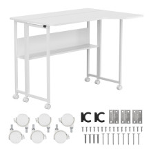 Maclean Folding Desk / Table, White, Mobile, 100x73 cm, max. 50 kg, Corner, L-Shaped, MC-126 L / W Maclean Folding Desk / Table, White, Mobile, 100x73 cm, max. 50 kg, Corner, L-Shaped, MC-126 L / W