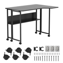 Maclean Folding Desk / Table, Black, Mobile, 100x73 cm, max. 50 kg, Angled, L-Shaped, MC-126 L / B Maclean Folding Desk / Table, Black, Mobile, 100x73 cm, max. 50 kg, Angled, L-Shaped, MC-126 L / B