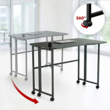 Maclean Folding Desk, Black, Mobile, 100x65 cm, max. 50 kg, Corner, L-Shaped, MC-1250 L / B Maclean Folding Desk, Black, Mobile, 100x65 cm, max. 50 kg, Corner, L-Shaped, MC-1250 L / B
