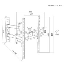 Maclean TV Mount / Bracket, max VESA 400x400, 32-55", up to 30 kg, black, tilt adjustment +2°--10° and swivel adjus Maclean TV Mount / Bracket, max VESA 400x400, 32-55", up to 30 kg, black, tilt adjustment +2°--10° and swivel adjus